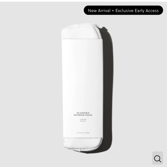 🏷️ NWT Cloth & Paper Adjustable Notebook Pouch | White - Picture 1 of 9